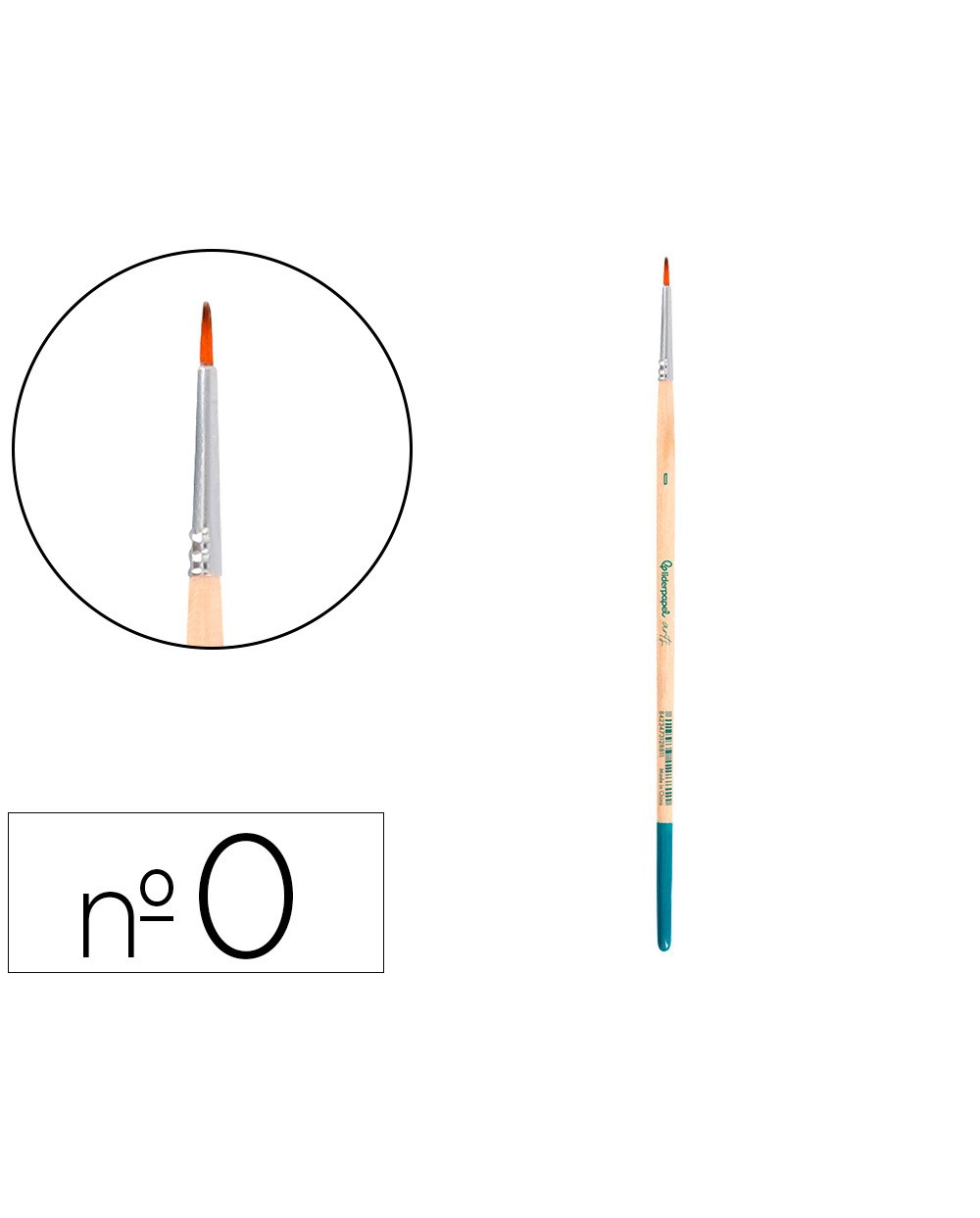 Pincel para pintura acrilica y acuarela liderpapel n 0 punta redonda de pelo sintetico certificado fsc
