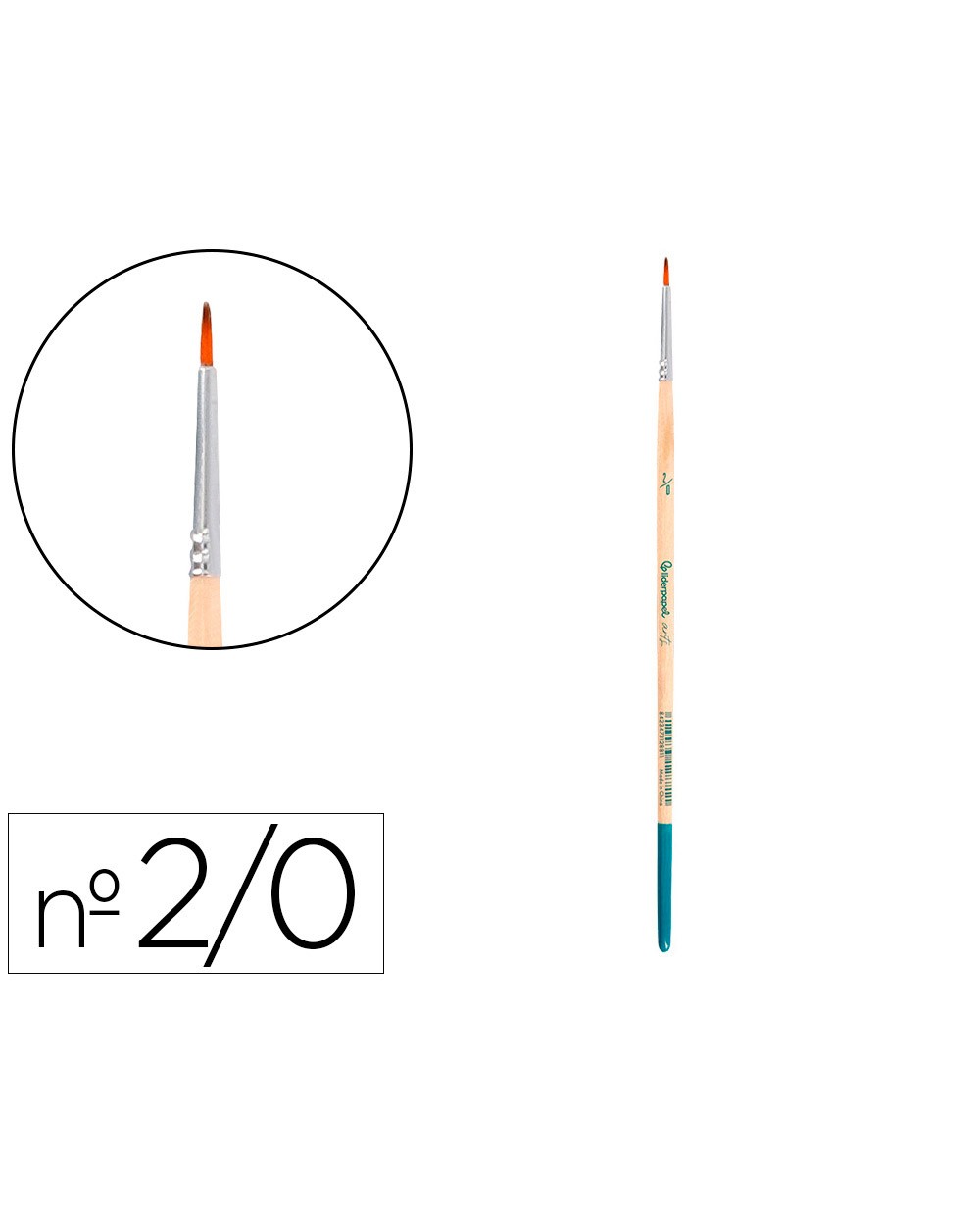 Pincel para pintura acrilica y acuarela liderpapel n 00 punta redonda de pelo sintetico certificado fsc