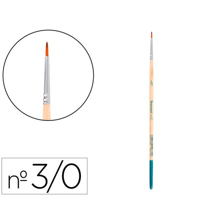 Pincel para pintura acrilica y acuarela liderpapel n 000 punta redonda de pelo sintetico certificado fsc