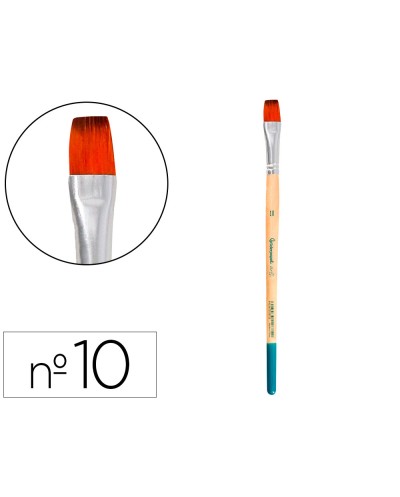 Pincel para pintura acrilica y acuarela liderpapel n 10 punta plana de pelo sintetico certificado fsc
