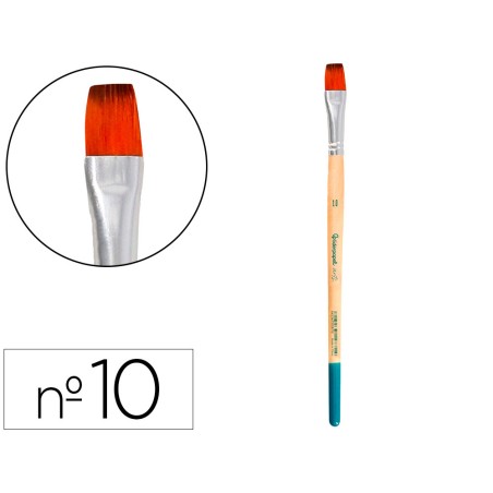 Pincel para pintura acrilica y acuarela liderpapel n 10 punta plana de pelo sintetico certificado fsc