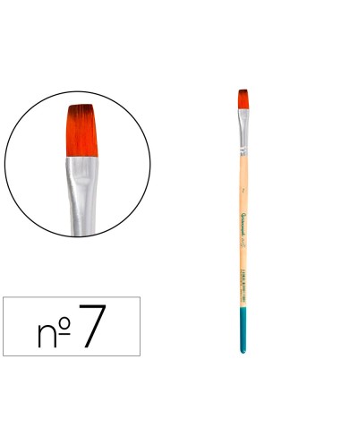 Pincel para pintura acrilica y acuarela liderpapel n 7 punta plana de pelo sintetico certificado fsc