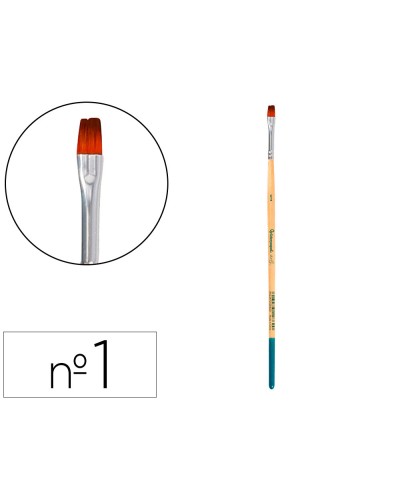 Pincel para pintura acrilica y acuarela liderpapel n 1 punta plana de pelo sintetico certificado fsc