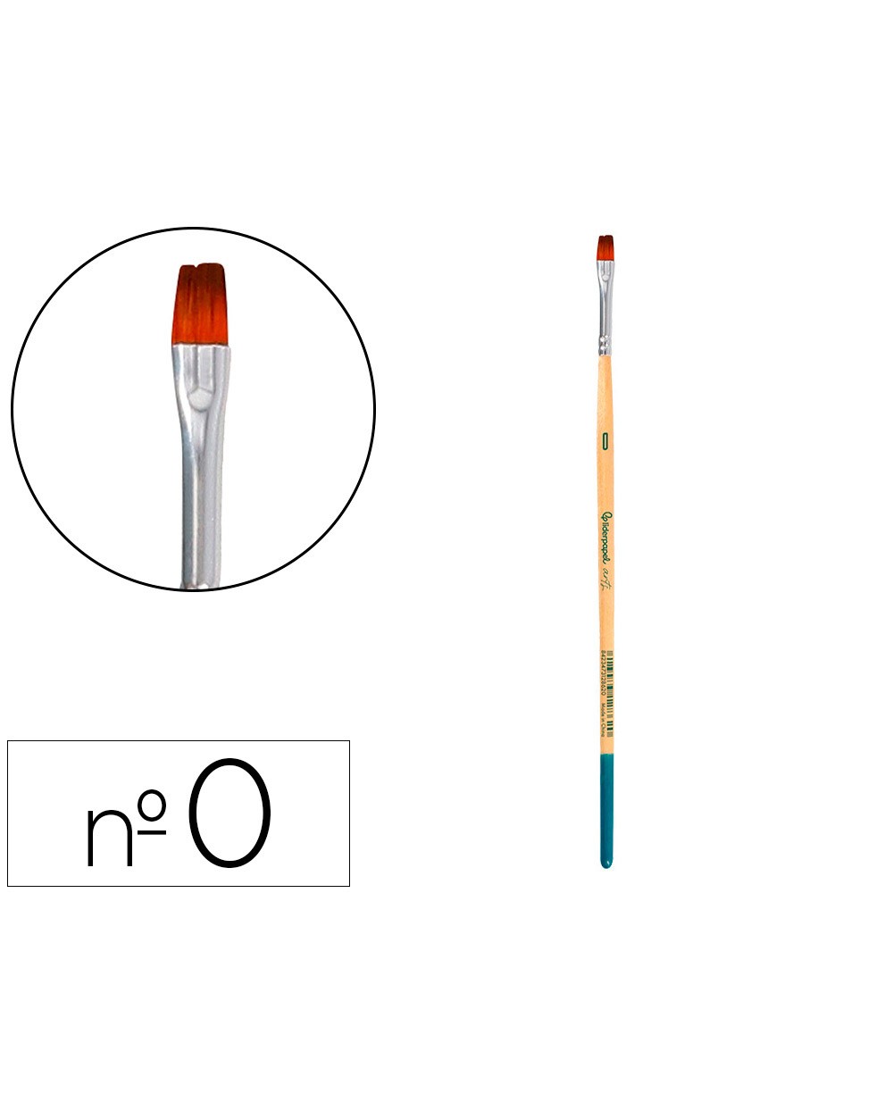 Pincel para pintura acrilica y acuarela liderpapel n 0 punta plana de pelo sintetico certificado fsc