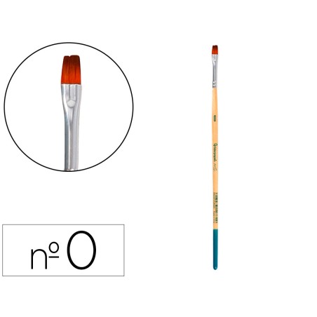 Pincel para pintura acrilica y acuarela liderpapel n 0 punta plana de pelo sintetico certificado fsc