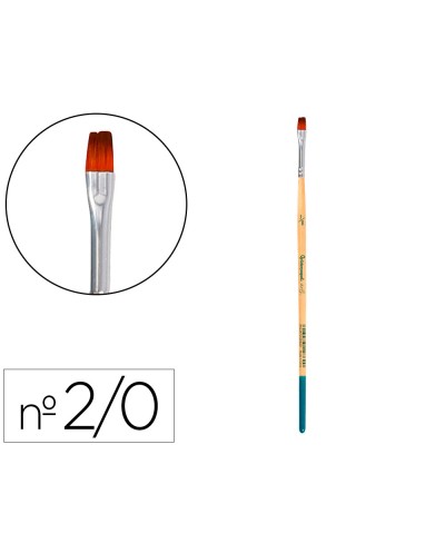 Pincel para pintura acrilica y acuarela liderpapel n 00 punta plana de pelo sintetico certificado fsc