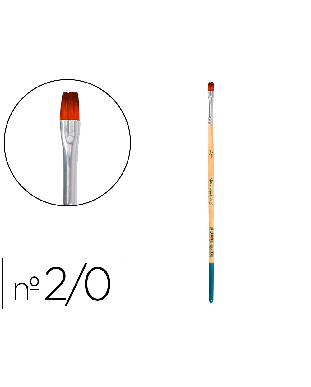 Pincel para pintura acrilica y acuarela liderpapel n 00 punta plana de pelo sintetico certificado fsc