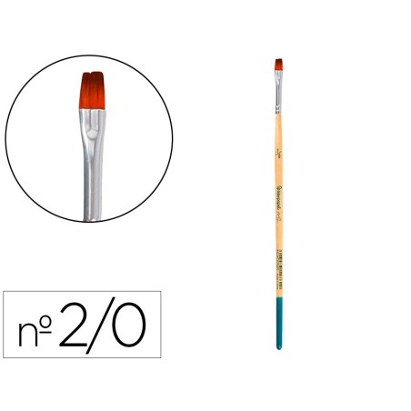 Pincel para pintura acrilica y acuarela liderpapel n 00 punta plana de pelo sintetico certificado fsc