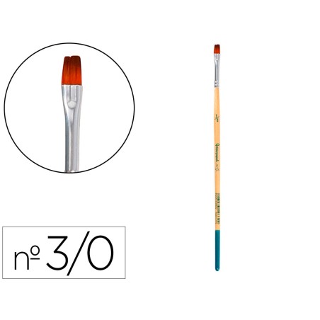 Pincel para pintura acrilica y acuarela liderpapel n 000 punta plana de pelo sintetico certificado fsc