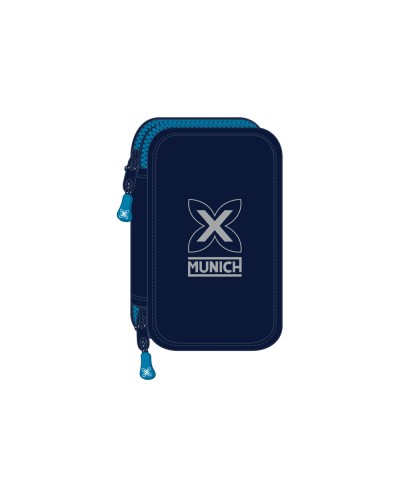 Plumier escolar safta doble cremallera 28 piezas munich nautic 40x125x195 mm