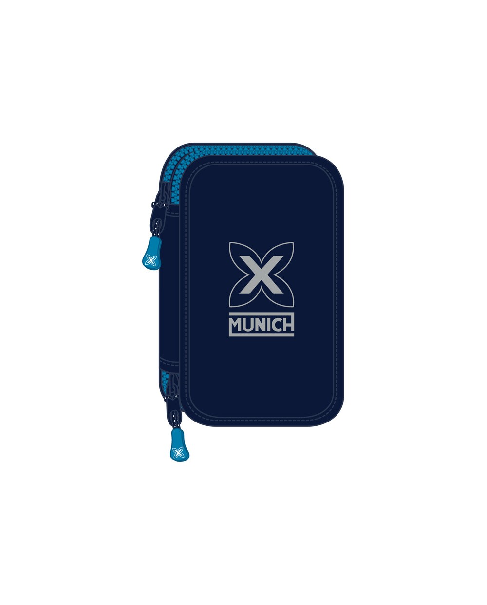 Plumier escolar safta doble cremallera 28 piezas munich nautic 40x125x195 mm