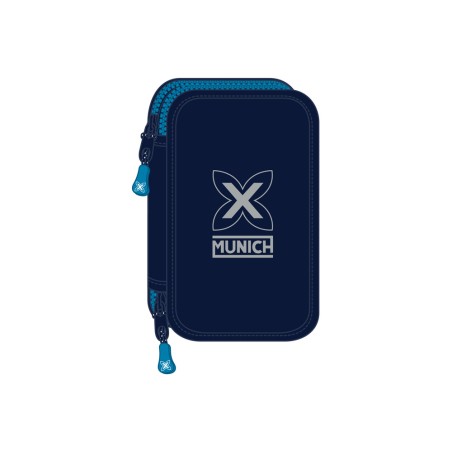 Plumier escolar safta doble cremallera 28 piezas munich nautic 40x125x195 mm