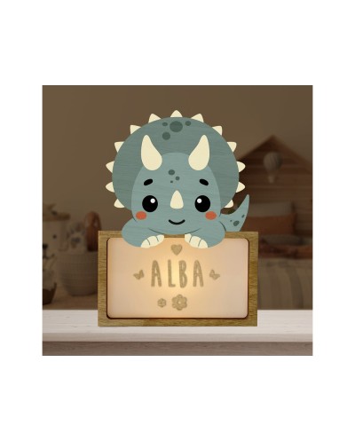Lampara vintiun personalizable little dino triceratops