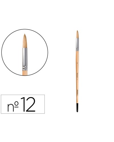Pincel para pintura al oleo y acrilica liderpapel n 12 punta redonda de pelo de cerda certificado fsc