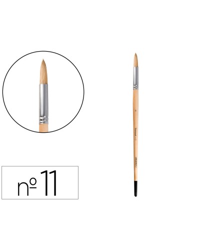 Pincel para pintura al oleo y acrilica liderpapel n 11 punta redonda de pelo de cerda certificado fsc