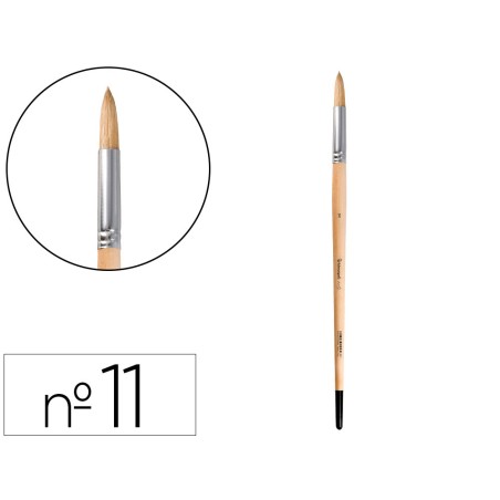 Pincel para pintura al oleo y acrilica liderpapel n 11 punta redonda de pelo de cerda certificado fsc