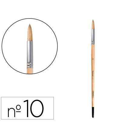 Pincel para pintura al oleo y acrilica liderpapel n 10 punta redonda de pelo de cerda certificado fsc