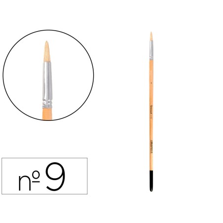 Pincel para pintura al oleo y acrilica liderpapel n 9 punta redonda de pelo de cerda certificado fsc