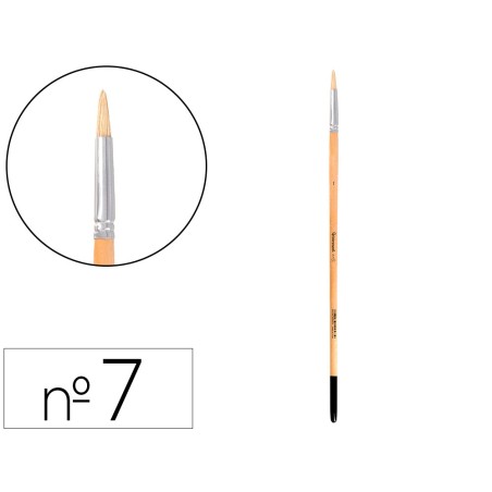 Pincel para pintura al oleo y acrilica liderpapel n 7 punta redonda de pelo de cerda certificado fsc