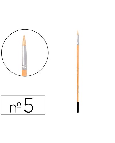 Pincel para pintura al oleo y acrilica liderpapel n 5 punta redonda de pelo de cerda certificado fsc