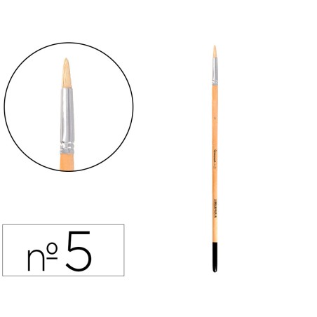 Pincel para pintura al oleo y acrilica liderpapel n 5 punta redonda de pelo de cerda certificado fsc