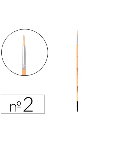 Pincel para pintura al oleo y acrilica liderpapel n 2 punta redonda de pelo de cerda certificado fsc