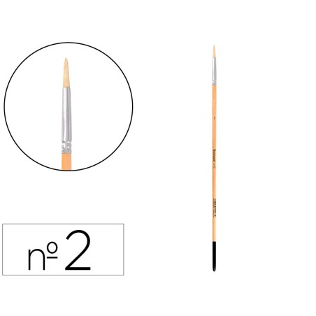 Pincel para pintura al oleo y acrilica liderpapel n 2 punta redonda de pelo de cerda certificado fsc