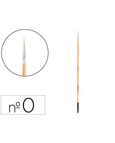 Pincel para pintura al oleo y acrilica liderpapel n 0 punta redonda de pelo de cerda certificado fsc