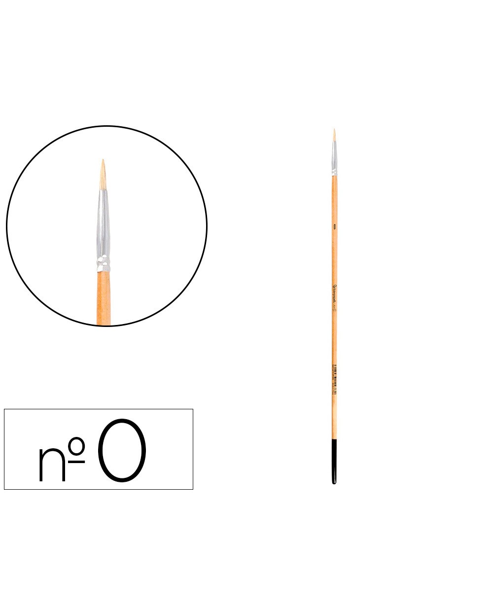 Pincel para pintura al oleo y acrilica liderpapel n 0 punta redonda de pelo de cerda certificado fsc
