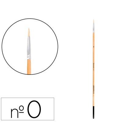 Pincel para pintura al oleo y acrilica liderpapel n 0 punta redonda de pelo de cerda certificado fsc