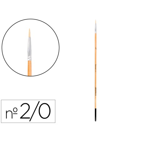 Pincel para pintura al oleo y acrilica liderpapel n 00 punta redonda de pelo de cerda certificado fsc
