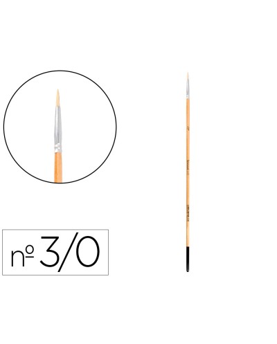 Pincel para pintura al oleo y acrilica liderpapel n 000 punta redonda de pelo de cerda certificado fsc