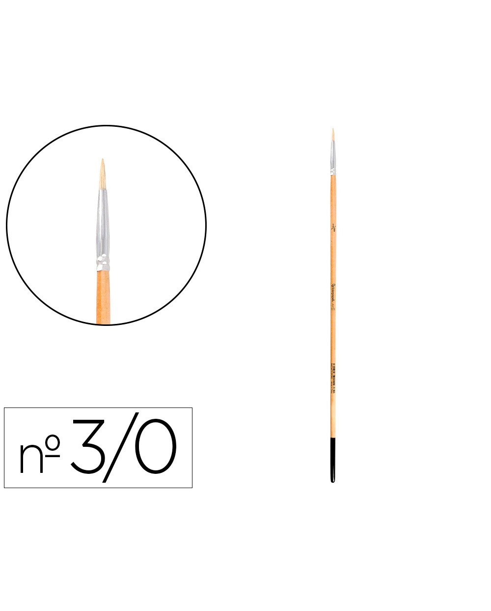 Pincel para pintura al oleo y acrilica liderpapel n 000 punta redonda de pelo de cerda certificado fsc