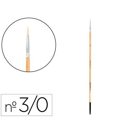 Pincel para pintura al oleo y acrilica liderpapel n 000 punta redonda de pelo de cerda certificado fsc