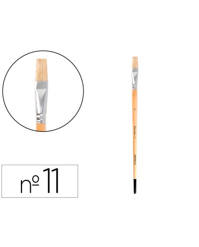 Pincel para pintura al oleo y acrilica liderpapel n 11 punta plana de pelo de cerda certificado fsc