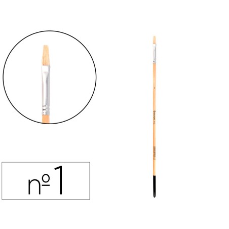 Pincel para pintura al oleo y acrilica liderpapel n 1 punta plana de pelo de cerda certificado fsc