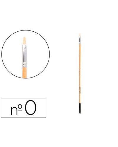 Pincel para pintura al oleo y acrilica liderpapel n 0 punta plana de pelo de cerda certificado fsc