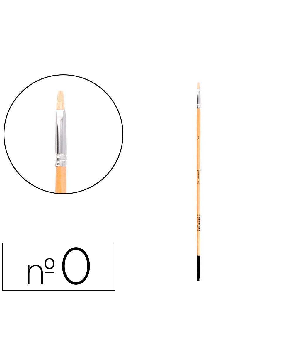 Pincel para pintura al oleo y acrilica liderpapel n 0 punta plana de pelo de cerda certificado fsc