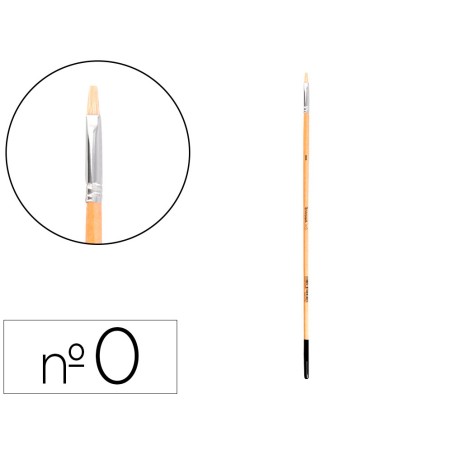 Pincel para pintura al oleo y acrilica liderpapel n 0 punta plana de pelo de cerda certificado fsc