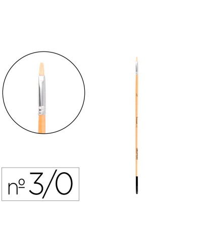 Pincel para pintura al oleo y acrilica liderpapel n 000 punta plana de pelo de cerda certificado fsc