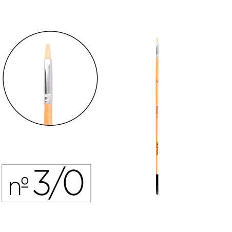 Pincel para pintura al oleo y acrilica liderpapel n 000 punta plana de pelo de cerda certificado fsc