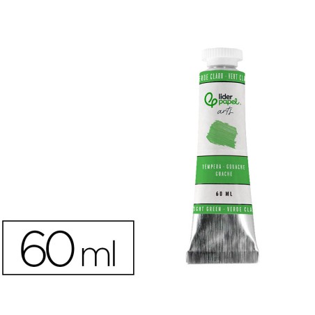 Pintura gouache tempera liderpapel tubo de aluminio de 60 ml color verde claro