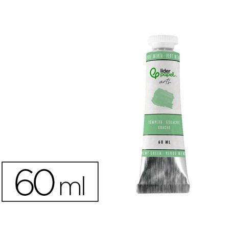 Pintura gouache tempera liderpapel tubo de aluminio de 60 ml color verde menta