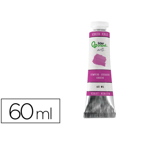Pintura gouache tempera liderpapel tubo de aluminio de 60 ml color violeta