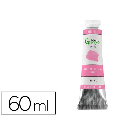 Pintura gouache tempera liderpapel tubo de aluminio de 60 ml color rosa