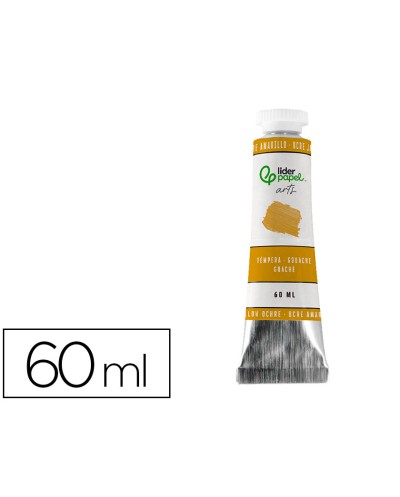 Pintura gouache tempera liderpapel tubo de aluminio de 60 ml color ocre amarillo
