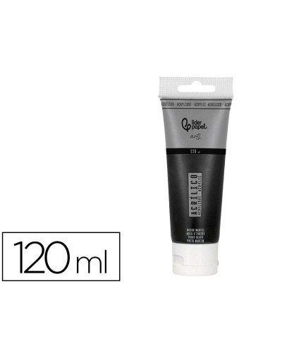 Pintura acrilica liderpapel tubo de plastico de 120 ml color negro marfil