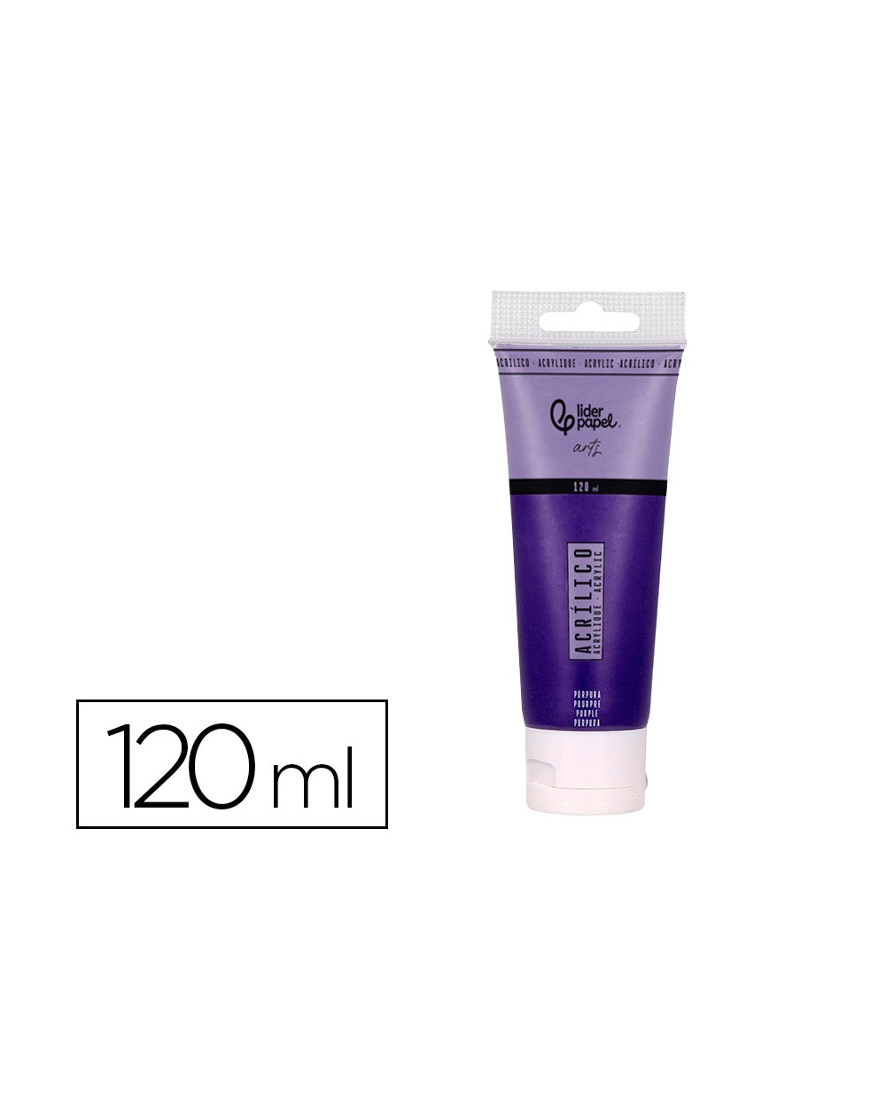 Pintura acrilica liderpapel tubo de plastico de 120 ml color purpura