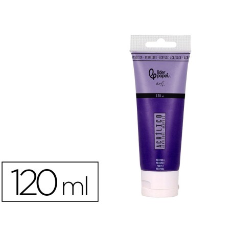 Pintura acrilica liderpapel tubo de plastico de 120 ml color purpura