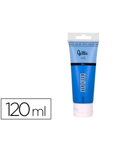 Pintura acrilica liderpapel tubo de plastico de 120 ml color azul